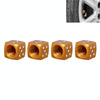 Universal 8mm Dice Style Aluminium Alloy Car Tire Valve Caps, Pack of 4(Gold)