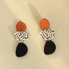 Acrylic Irregular Graphic Stitching Leopard Long Earrings(03)