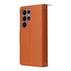 For Samsung Galaxy S22 Ultra 5G Nine-card Slots Zipper Wallet Bag Leather Phone Case(Brown)