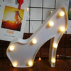 LED Creative Night Light Holiday Decoration Light, Style:White High Heels(Warm White Light)