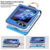 For Samsung Galaxy Z Flip6 VIETAO Metal Ring Card Slot PU Phone Case(Blue)