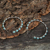 Geometric Large Circle Set Turquoise Earrings Retro C-shaped Hoop Earrings(White)
