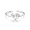 Women Heart-wrapped Adjustable Open Ring(BSR565-E)