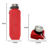 700ml Outdoor Silicone Folding Water Cup Telescopic Water Bottle Travel Drinking Cup With Carabiner(Red)