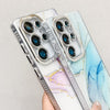 For Samsung Galaxy A35 5G Electroplated Marble Texture Phone Case(Blue Green M9)