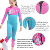 SLINX 1903 Kids Full Body Long Sleeve Thermal Wetsuit, Size: L(Pink Blue)