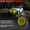 E16 55W 6000LM / 6000K 7 inch Off-road Vehicle Round Work Light(Yellow Light)
