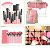 24 PCS Goat Hair Pink Handle Makeup Brush Set with Pink Pouch