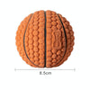 Large Brown Latex Squeaky Dog Toy Ball 14x8cm - Gentle Play