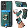 For Samsung Galaxy S25 Ultra 5G Retro Splitable Magnetic Card Bag Leather Phone Case(Green)