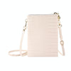 Stone Texture Card Holder Mobile Phone Zipper Bag with Long Strap(Beige)