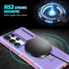 For Samsung Galaxy S25 Ultra 5G Sliding Camshield MagSafe Holder TPU Hybrid PC Phone Case(Pink Purple)