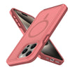 For iPhone 13 Pro Max Shockproof MagSafe Armor PC Hybrid TPU Phone Case(Dark Pink+Maroon)