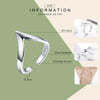S925 Sterling Silver Ring Horn Point Opening Ladies Ring