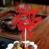 10 PCS Carving Cake Dessert Insert Party Decoration(Red)
