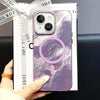 For iPhone 13 Tinfoil Texture MagSafe PC Phone Case(Purple)