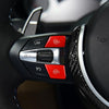 Sports Steering Wheel M1+M2 Fashion Button Switch Trim Cover for BMW F30 F34 F15 F16 2014-2018(Red)