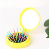 Travel Portable Folding Massage Mirror Comb(Yellow)