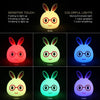 Smiling Rabbit Creative Touch 3D LED Decorative Night Light, USB Charging Version (Pink)