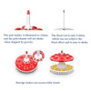 Household Suction Cup Self-Training Elastic Flexible Shaft Children Parent-Child Training Table Tennis Trainer, Style:  2 Poles 6 Balls (Red)