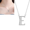 Women Fashion S925 Sterling Silver English Alphabet Pendant Necklace, Style:E