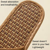 Linen Slippers Summer Couple Home Indoor Floor Rattan Grass Non-Slip Slippers, Size: 37-38(Black Grass)