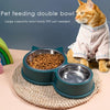 Pink Cat Ear Double Food & Water Bowl - Stainless Steel