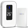 Wireless Doorbell with Temperature Display, 150m Range, UK Plug - White