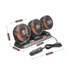 F4310 360-Degree Rotating Adjustable Car Three-Head Fan, Style:24V Cigarette Lighter