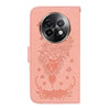 For Realme 13+ Global Butterfly Rose Embossed Leather Phone Case(Pink)