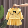 Autumn And Winter Girls Sweater + Half Skirt Knitted Set, Size: 90cm(Yellow)