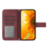 For Samsung Galaxy A56 5G Skin Feel Sun Flower Embossed Flip Leather Phone Case with Lanyard(Wine Red)