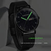 BINBOND B3820 30M Waterproof Ultra-thin Quartz Luminous Starry Watch, Color: Black Leather-Rose Gold-White