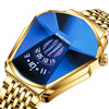 BINBOND 01 Men Locomotive Concept Diamond Dial Quartz Watch(Full Gold Blue Surface)