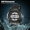 SKMEI 2098 Multifunctional Men 50M Waterproof Thermometer Dual Display Digital Wrist Watch(Gold+Black)