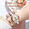 JIN SHI DUN 8831 Women Fashion Diamond Hollowed Waterproof Ceramic Mechanical Watch(White)