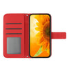 For Samsung Galaxy A56 5G Skin Feel Sun Flower Embossed Flip Leather Phone Case with Lanyard(Red)