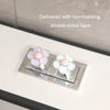 Cute Flower Toilet Pusher Nail Art Special Bathroom Flush Switch Button(Blue)