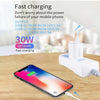 PD30W USB-C / Type-C + QC3.0 USB Charger with 1m USB to 8 Pin Data Cable, AU Plug(White)