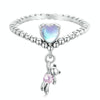 SCR886 Sterling Silver S925 Zircon Heart Bear Balloon Ring(No.6)
