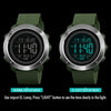 SKMEI 1426 Multifunctional Outdoor Fashion Noctilucent Waterproof Black Machine Rubber Ring Digital Watch (Army Green)