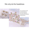Pearl Bridal Crowns Handmade Headband Crystal Wedding Queen Crown Wedding Hair Clips(Gold With Earrings)