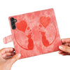 For Samsung Galaxy A56 5G Pen Heart Cat Embossed Leather Phone Case(Orange)