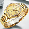 OLEVS 5565 Men Fashion Waterproof Stainless Steel Strap Diamond Quartz Watch(Gold)