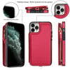 For iPhone 11 Pro Double Flap Zipper RFID Leather Phone Case with Short Lanyard(Red)