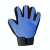 Cat Grooming Glove, Left Hand, Blue - Rubber Brush for Deshedding