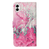 For Samsung Galaxy A06 4G Colored Drawing Marble Pattern Leather Phone Case(Pink Seawater)