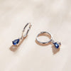 S925 Sterling Silver Water Drop Zircon Women Earrings(Blue)