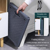 Foldable Dirty Clothes Basket Wall Mounted Bathroom Dirty Clothes Storage Frame Plastic Laundry Basket, Specification: Plus Large Gray