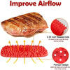 Air Fryer Reusable Silicone Liner Mat Non-Stick Steamer Pad Kitchen Accessories Square Red 20.2cm